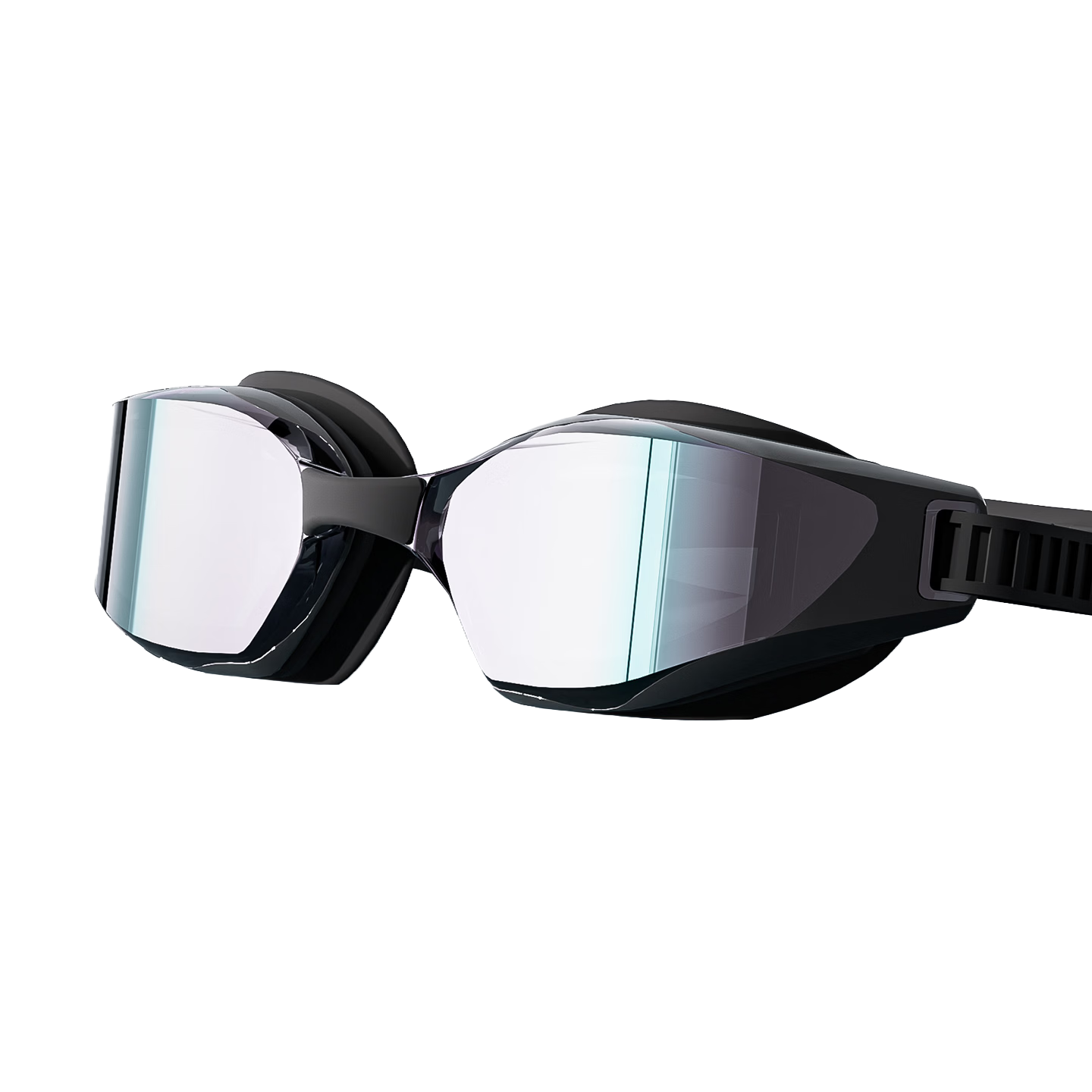 ANTA Unisex HD Waterproof Anti-Fog Mid-Frame Swimming Goggles Professional Training Iridescent Black Electroplated