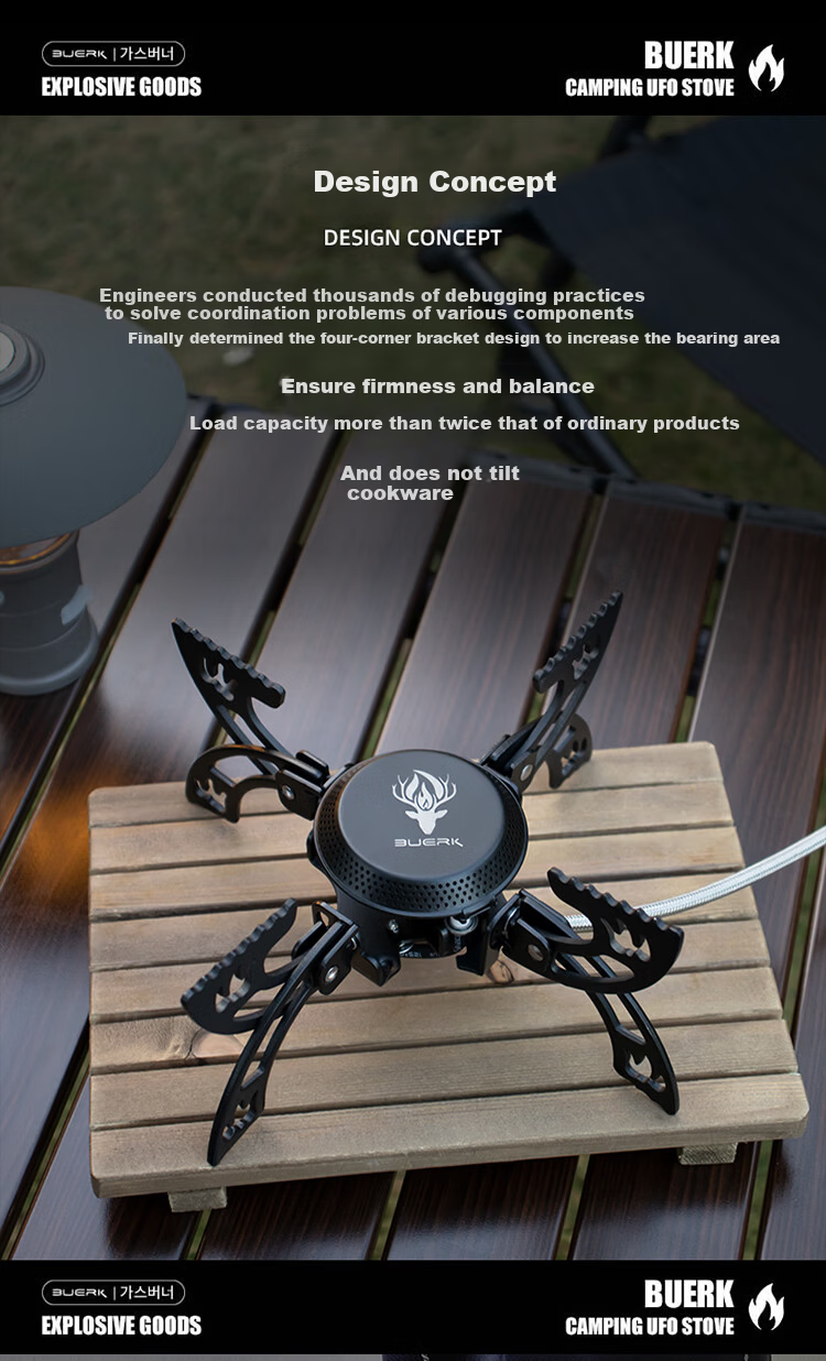 BUERK 2025 New Split Cartridge Stove Head High-Power Explosion-Proof Outdoor Gas Stove 20kW 1