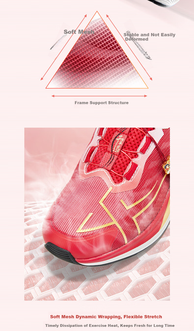 XTEP Kids Sports Shoes Daofeng High Rebound Professional Running Shoes Fluorescent Buddha Hand Yellow/Fluorescent Camellia Red Size 37 12