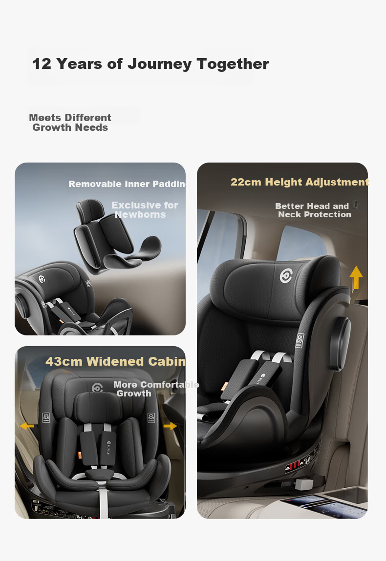 Elittile Children's Safety Seat S2 Platinum Knight 0-12 Years Car Smart Ventilation Heating Baby Seat Pro Edition 5