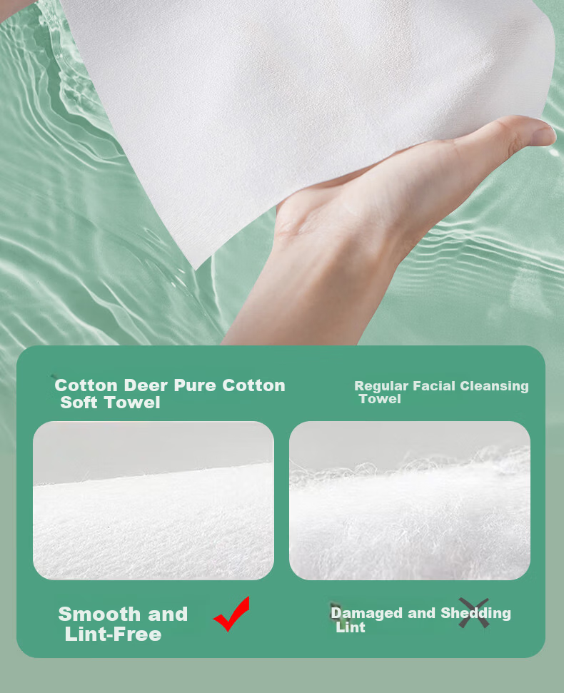 Cotton Deer Hanging Facial Towel Pure Cotton Xinjiang Cotton Soft Towel Disposable Facial Towel Dual-use Thickened 306 Sheets 2 Packs 14