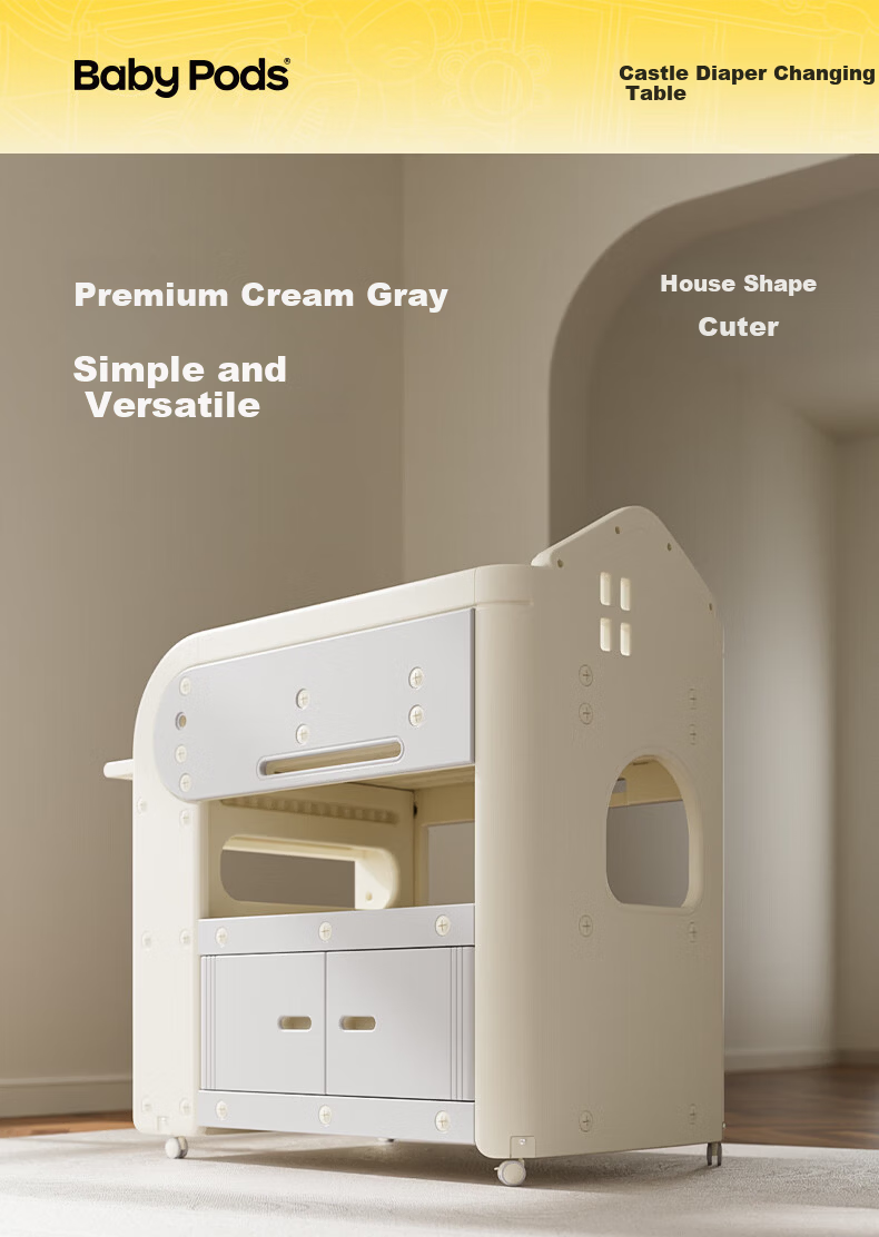 Babypods Diaper Changing Table Baby Care Station Newborn Diaper Changing and Massage Table Multifunctional Portable Mobile Baby Crib 27