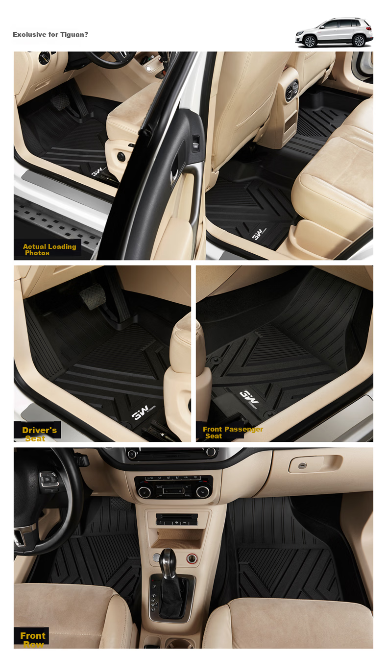 3W Custom Fit TPE Eco-Friendly Car Floor Mats for Volkswagen Magotan B8 + Double-Layer Menice Carpet Surface / Jingpei 16