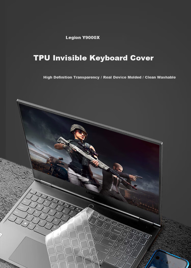 NVV Compatible Lenovo Legion Y9000 X Keyboard Cover 15.6-inch High Transparency TPU Invisible Keyboard Protector KL-4 2