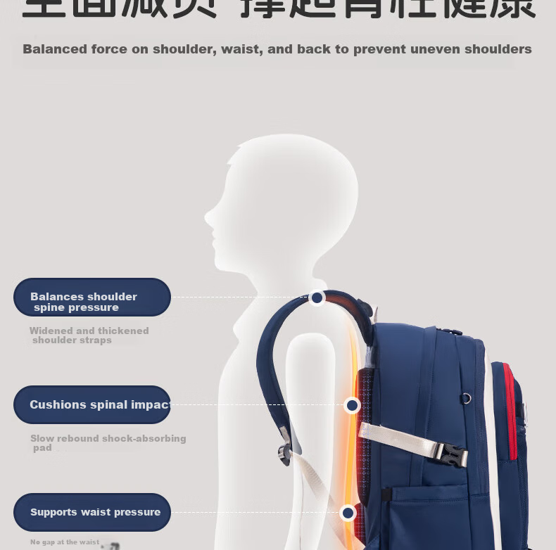 FUTURE STAR Girls' Primary School Backpack High-Value Spine Protection Large Capacity Lightweight Junior High School Boys' Pink Double Shoulder Bag for Grades 3-6 10