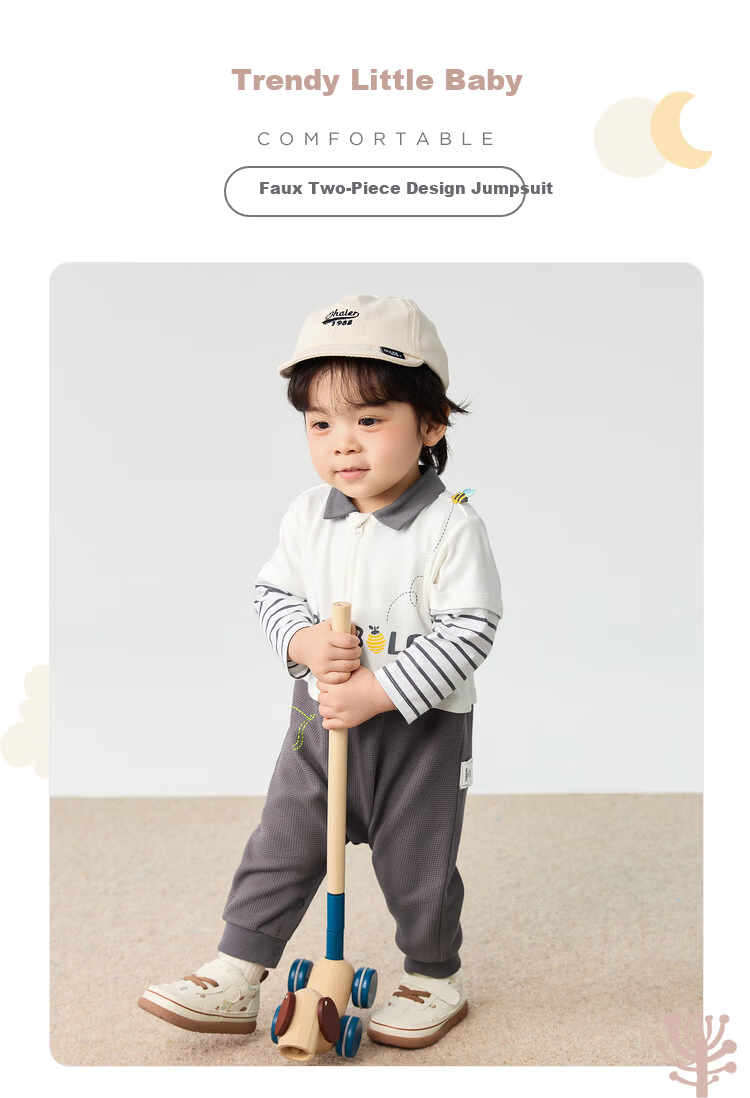BALABALA Baby Romper Autumn Boys Outing Jumpsuit Fake Two-Piece 200324120104 1