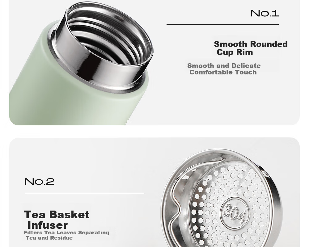 Fuguang Insulated Mug for Men And Women, Stylish Water Bottle, Ultra-Light Portable, 316 Stainless Steel Cup, 420ml 21