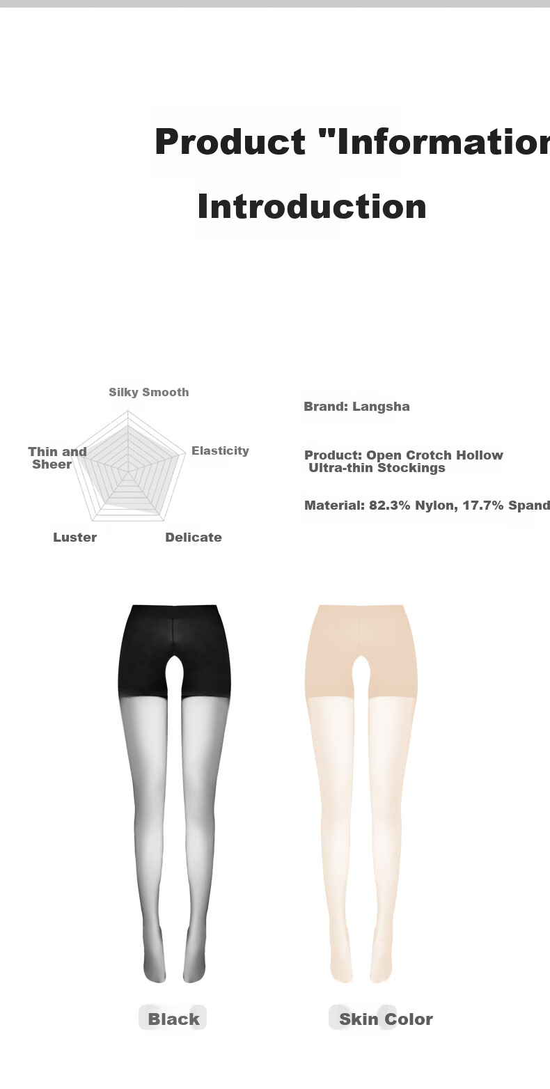 LangSha Women's Open Crotch Pantyhose Gift Sexy Lingerie Anti-Snag Long Leg Nude Stockings New Year Costume 14