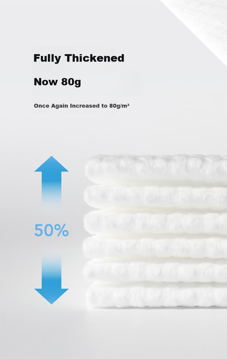 Mianshang Disposable Facial Wipes 100 Sheets Thickened Dual-use Dry and Wet Soft Cotton Towels Hanging Style 20x20cm 3