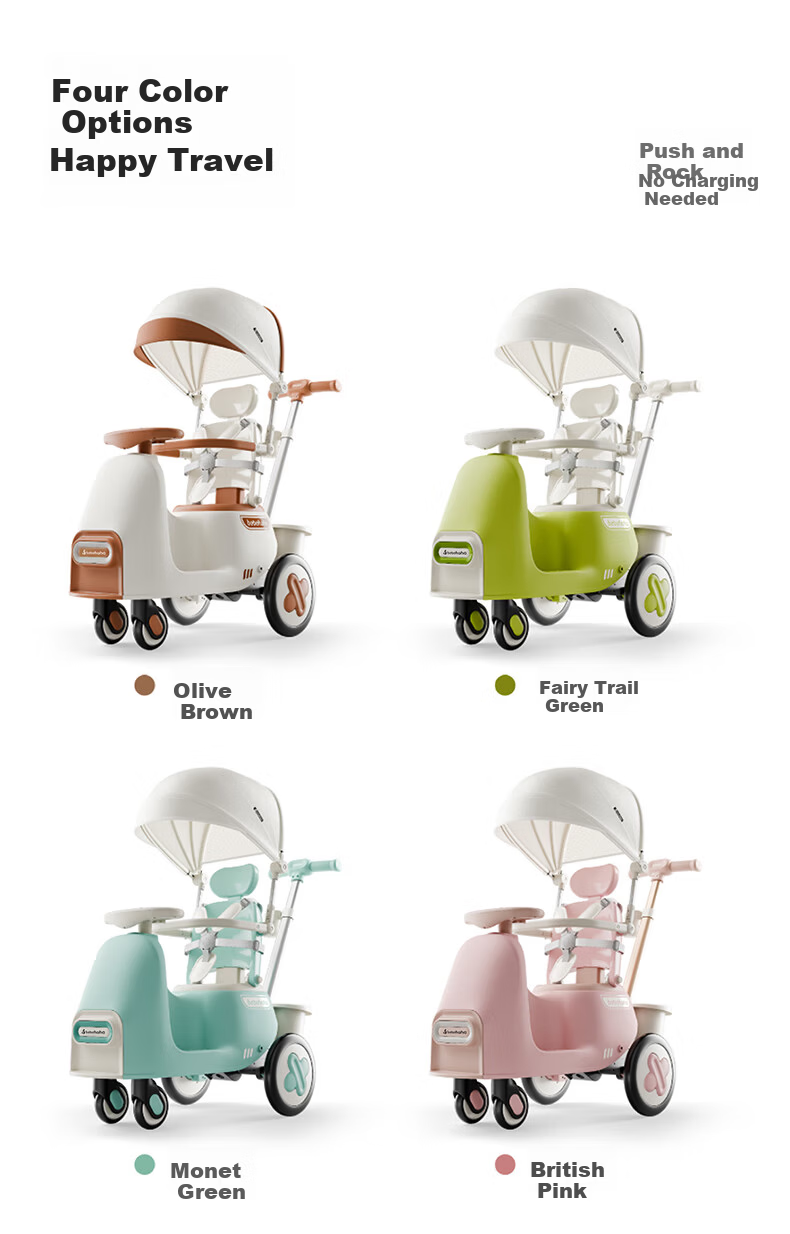 Bebehaha Rocking Baby Stroller 2026 Edition 2-in-1 Toddler Walker Olive Brown for Ages 1-5 17