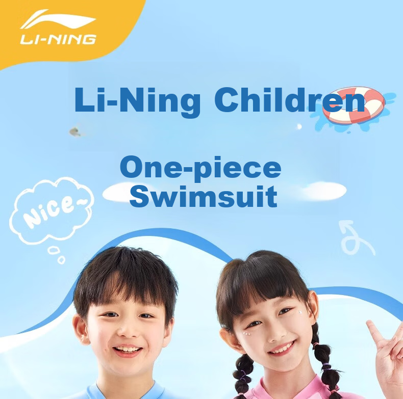 LI-NING Kids Swimsuit Girls Boys Toddler Fashion One-Piece Swimwear Size 120 1