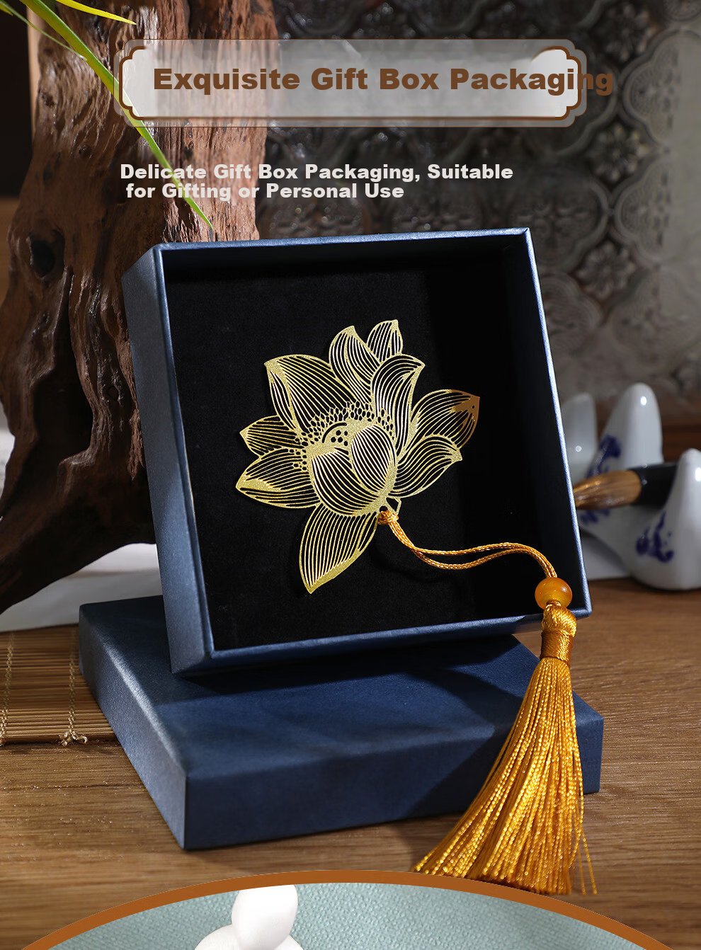 Jiaran Heng Brass Metal Bookmark Gift Box Graduation Gift for Teachers and Friends Chinese Style Cultural Creative Souvenir Customizable Ginkgo Leaf 6
