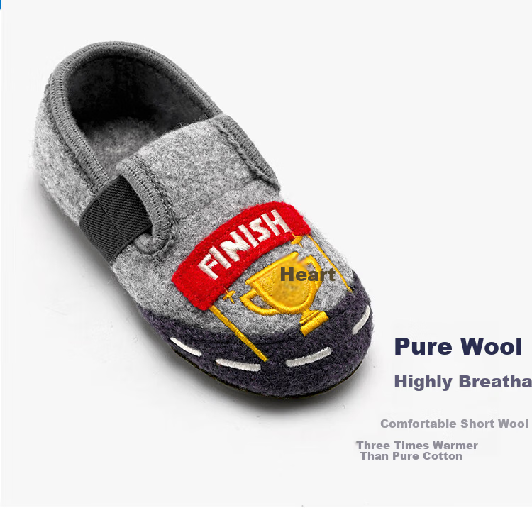 Xiaorong Children's Soft Sole Racing Shoes 2-8 Years Old Boys Indoor Non-Slip Floor Shoes Wool Autumn Winter Warm Cartoon 16