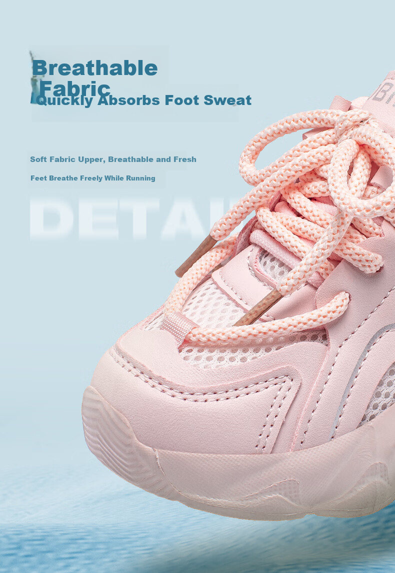 HOBIBEAR Kids Sports Shoes Spring Autumn Mesh Breathable Girls Boys Dad Sneakers JD53S82 Purple Size 32 4