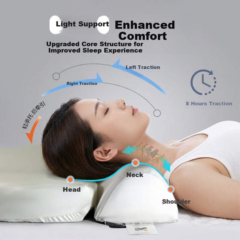 La Torretta 2026 New Deep Sleep Zero Pressure Memory Neck Cervical Pillow Slow Rebound Traction 2-in-1 Combination Pillow
