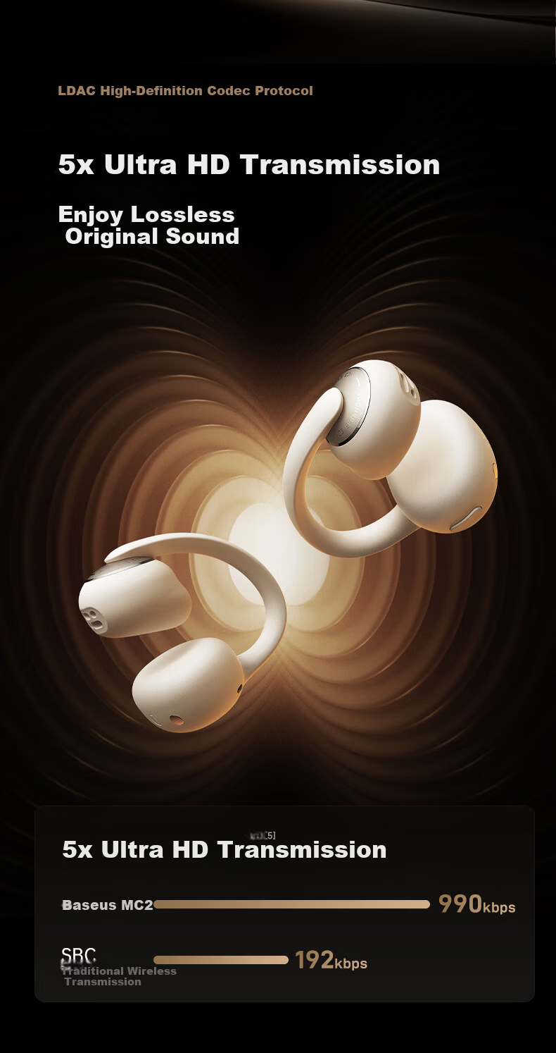 BASEUS [New Product | Exclusive First Release] MC2 Comfortable Ear Clip Bluetooth Headphones, Open-Style Non-In AI Translation Call Noise Reduction Sports Long Battery Life 2026 Latest Model 14