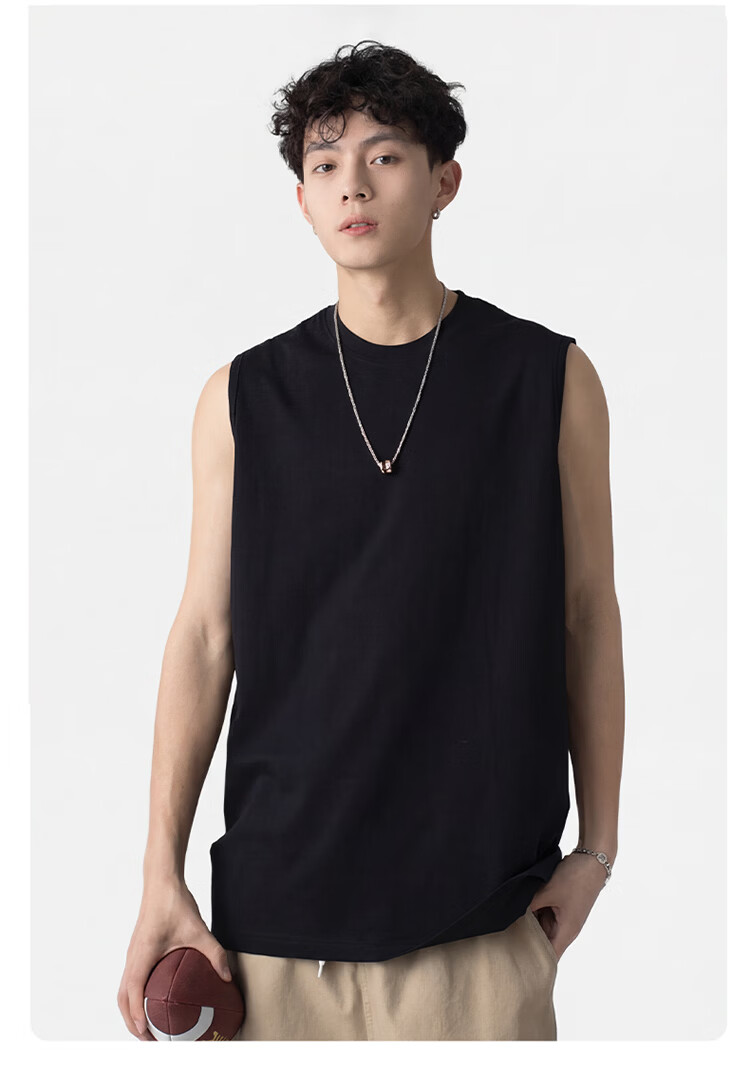 Urban Beauty Men's Pure Cotton Vest Summer Full Cotton Seamless Sports Fitness Sleeveless Loose T-Shirt Plus Size Top 8