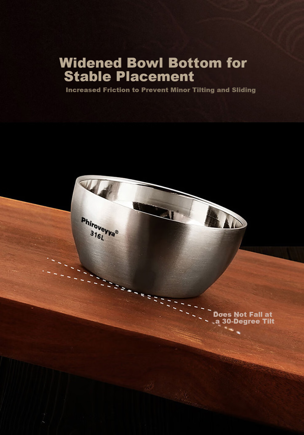 Onlycook 316 Stainless Steel Bowl Food Grade Children's Insulated Soup Bowl Baby Tableware Anti-Drop Anti-Scald Supplementary Food Bowl 16cm 8