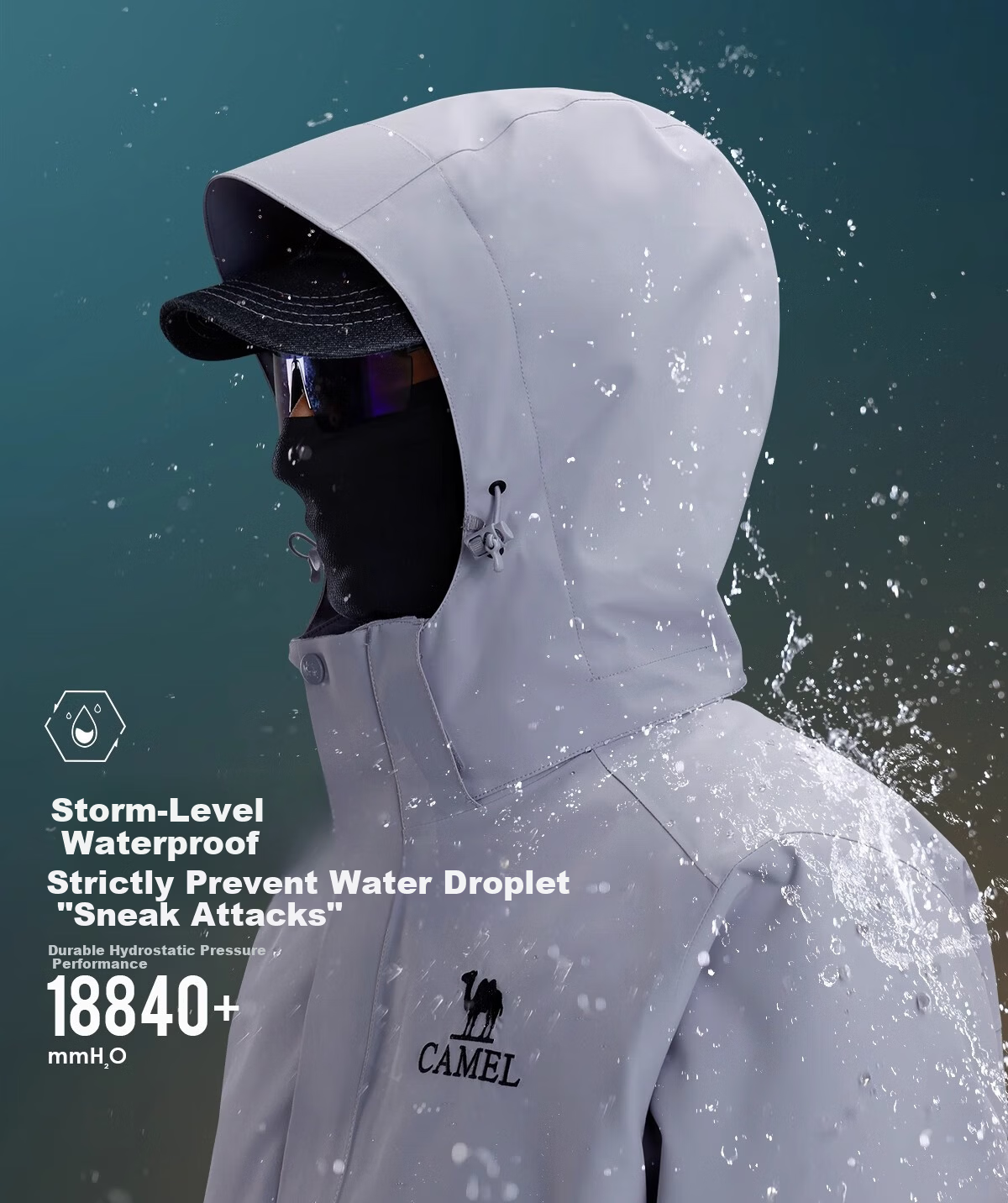 CAMEL Water-Repellent Down Liner Snowline Men's 3-in-1 Mountaineering Jacket B294 3XL 15