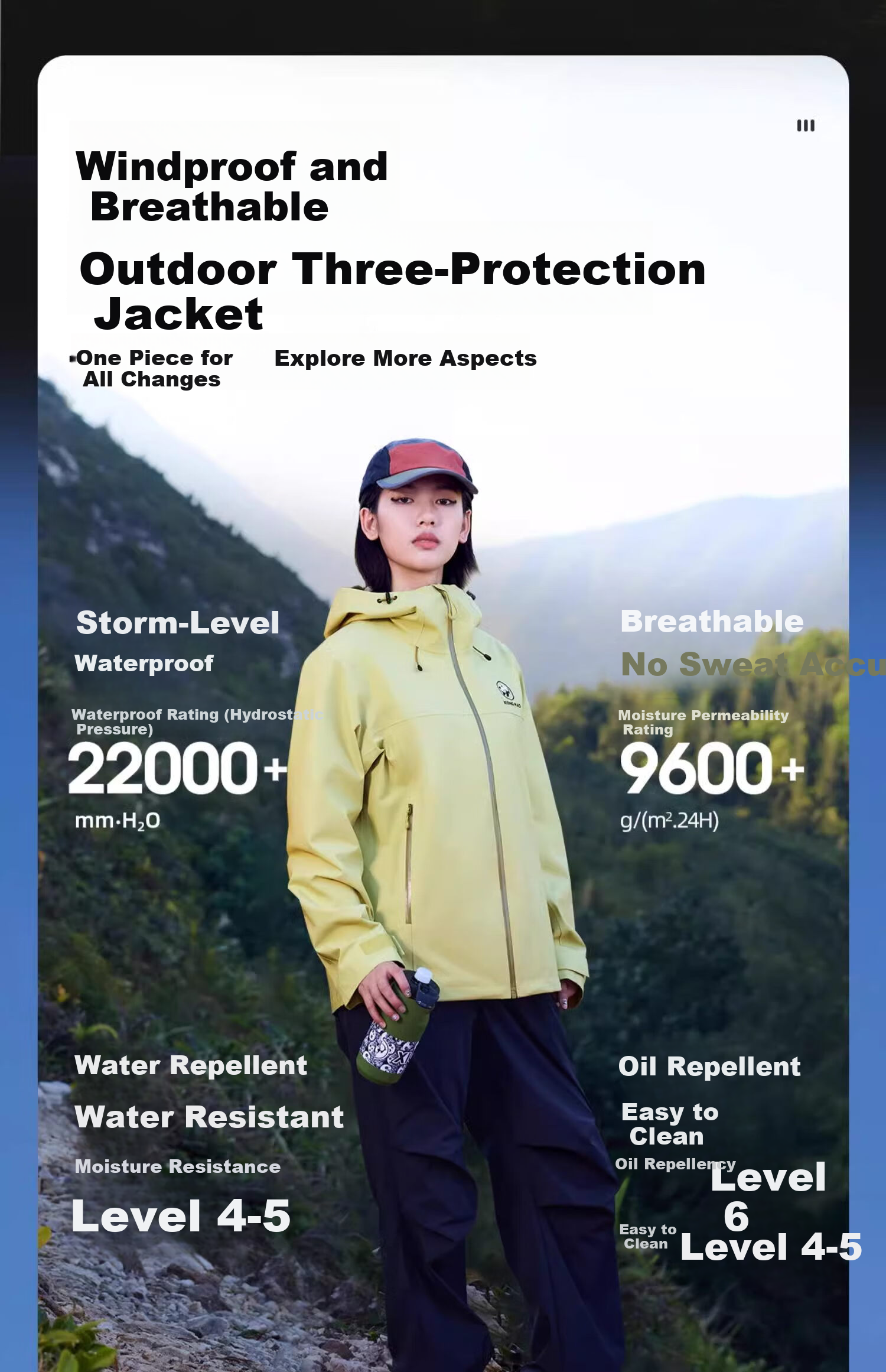 CAMEL Panda Collaboration Outdoor Waterproof Windproof Mountaineering Jacket Unisex A35BA18158 L 3