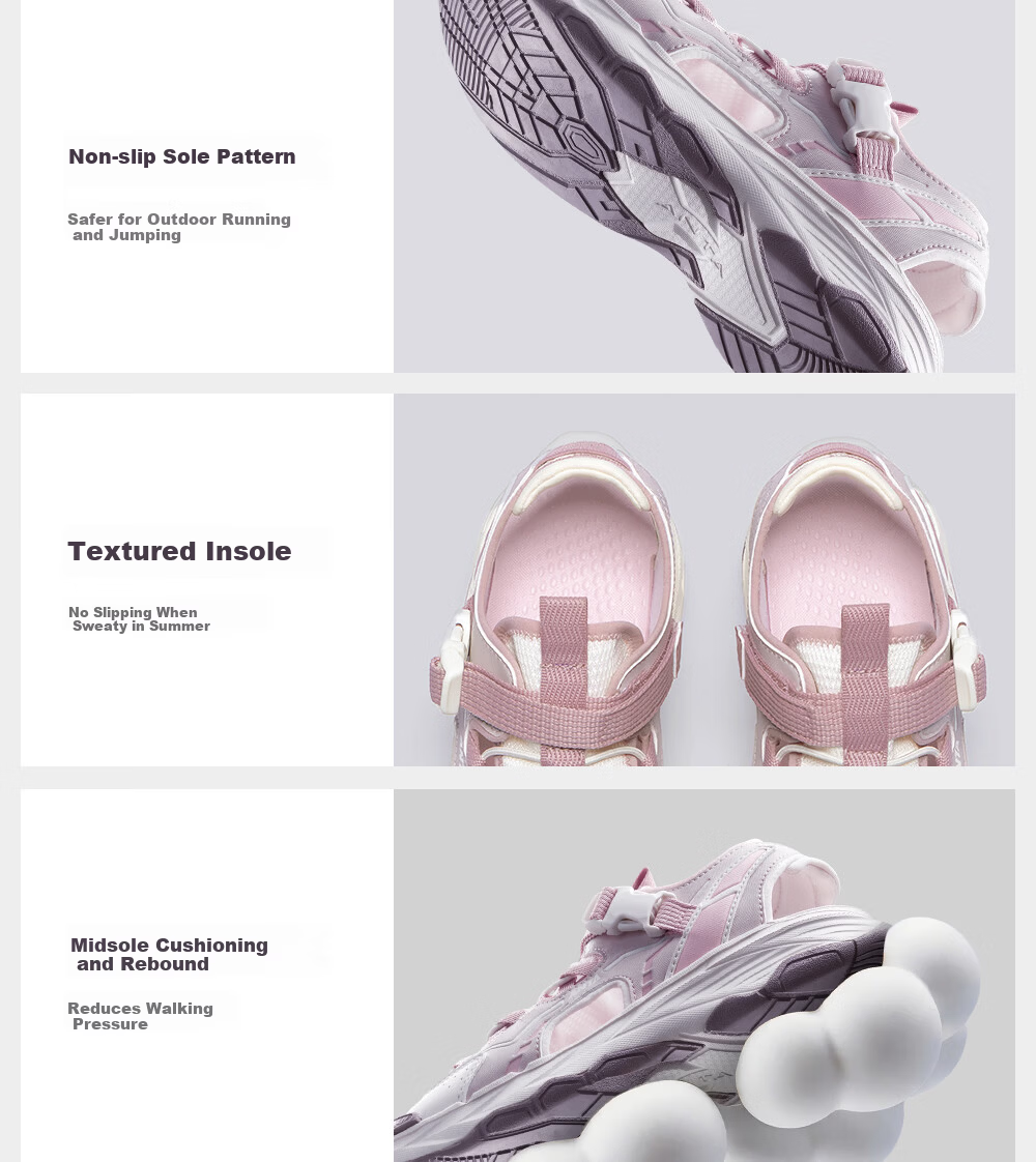 Anta Kids Girls Summer 2026 Breathable Non-Slip Outdoor Closed-Toe Sandals A22626924 12