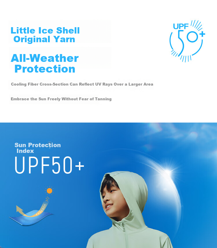 ANTA Kids Sun Protection Jacket Unisex Children's Skin Jacket Summer Sports Lightweight Cooling Outerwear Small Light Armor A72527702B 5