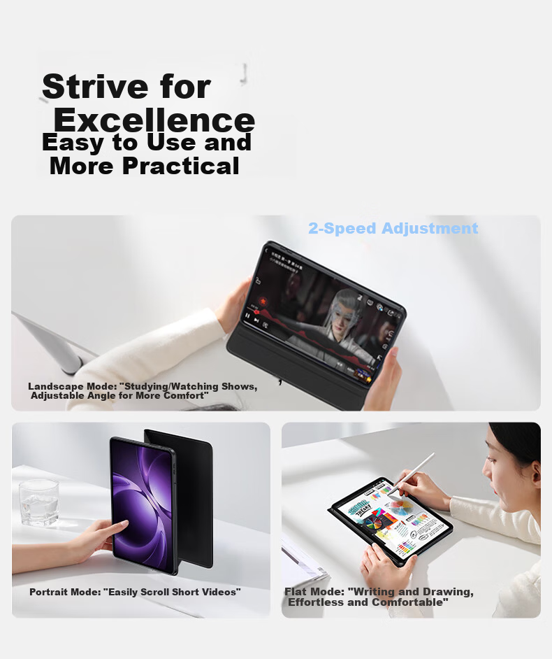 SmartDevil Compatible Redmi KPad Protective Case, Slim Kpad Cover, 360-Degree Rotating Full Coverage Universal Soft Case, Horizontal And Vertical Support Soft Shell, Black 12
