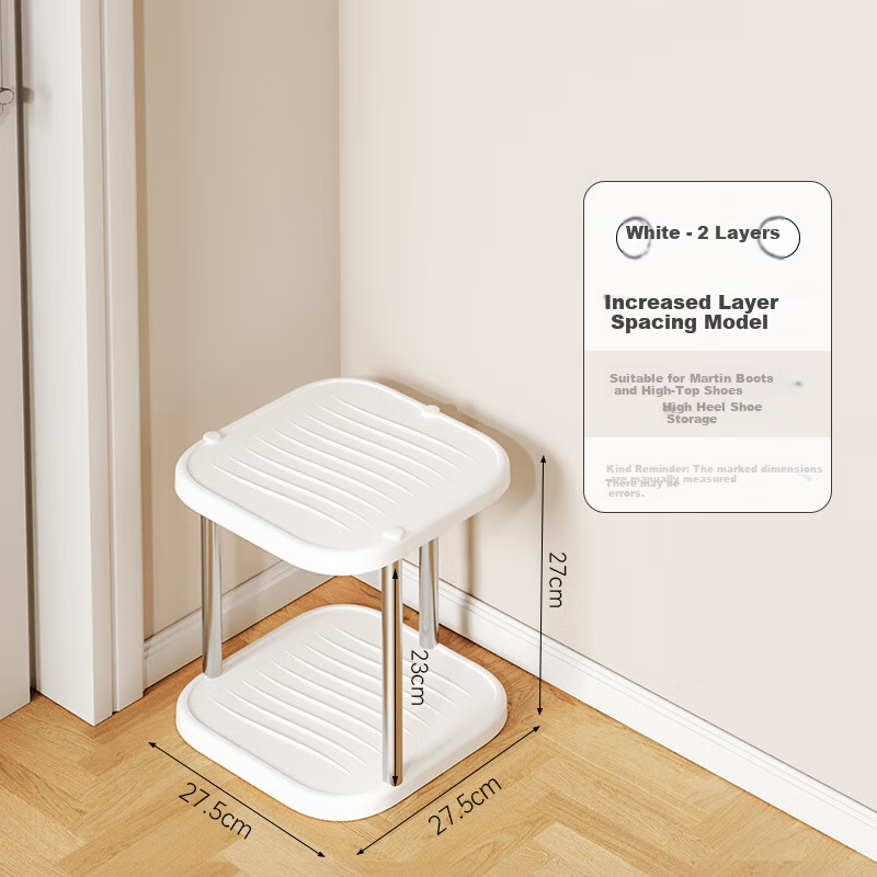Jinlongxing Multi-layer Stainless Steel Shoe Rack Small Simple Home Entryway Shoe Organizer for Rental Room Dormitory Slippers Storage Rack