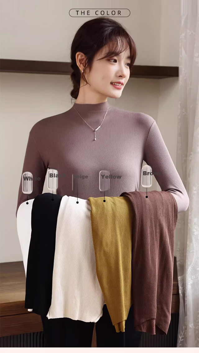 Xueqiman Maternity Base Shirt Women's Spring Half Turtleneck Antibacterial Casual Comfortable Long Sleeve Pregnancy Top 9