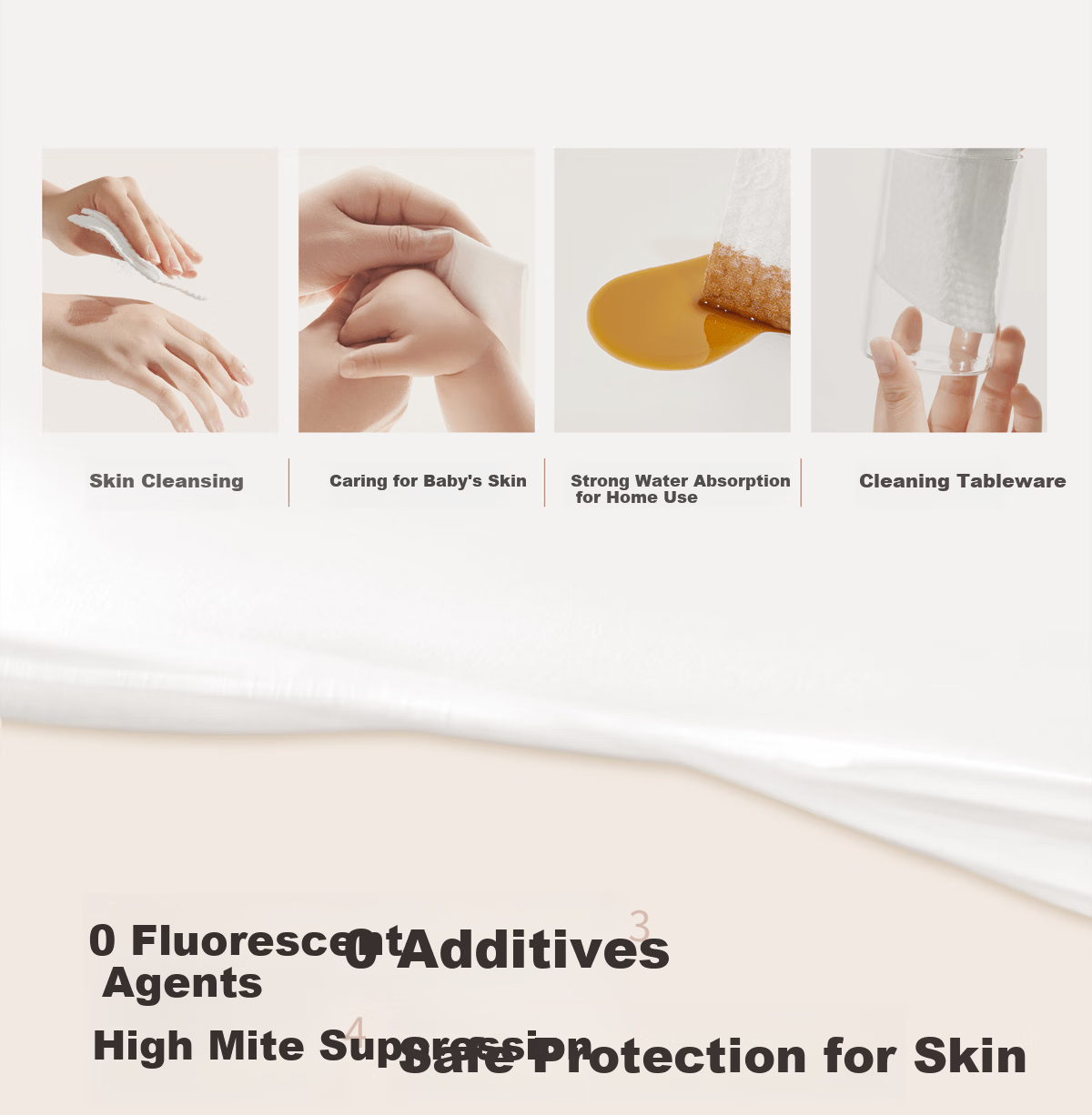 Everbab Aibella Disposable Thickened Facial Towel Cotton Soft Dual-Use Face Wipes Cloud Soft Skin Double-Sided Texture 10