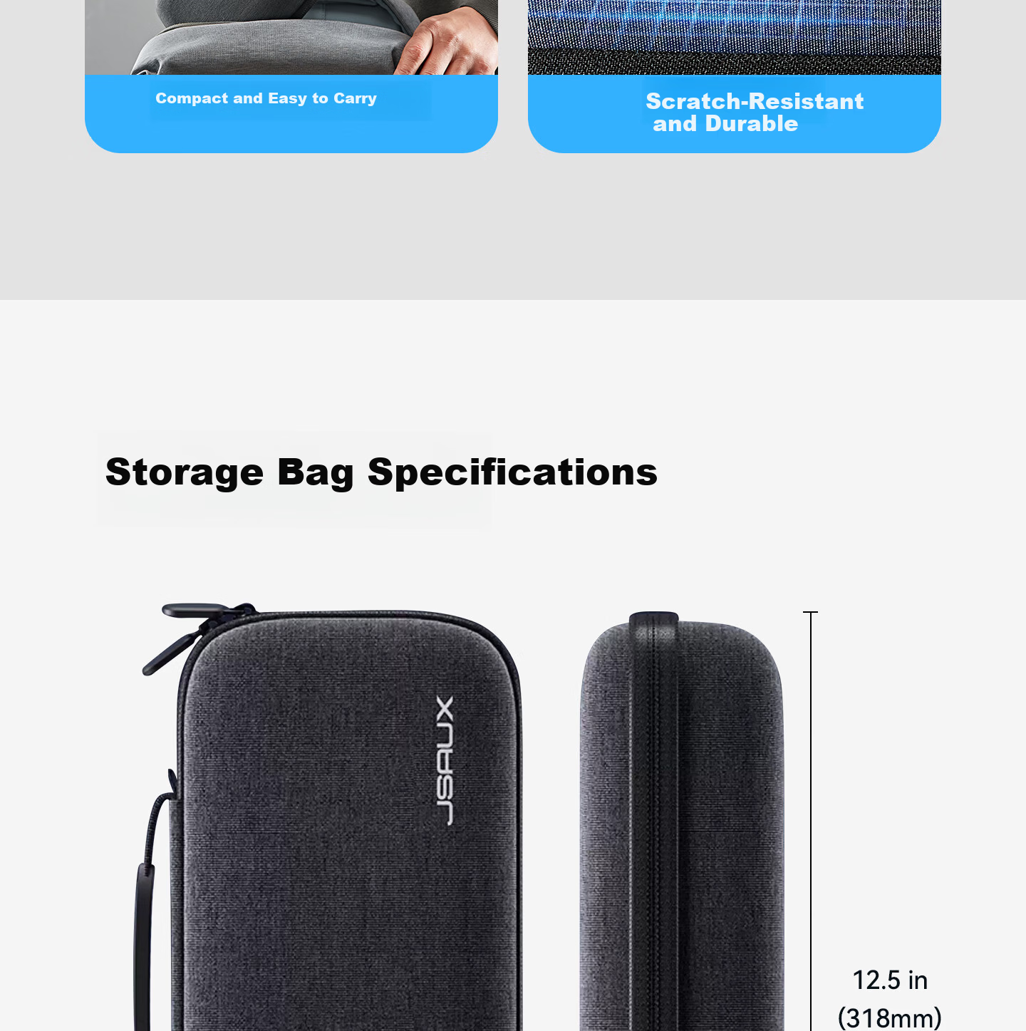 JSAUX Steam Deck OLED Carrying Case ROG Handheld Console Storage Bag Ally Box Accessories Stand Protective Cover Portable Large Capacity Multifunctional 14