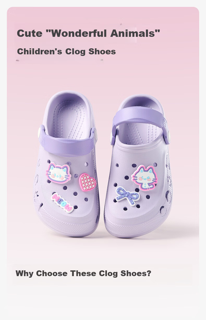 Balabala Kids Summer Clog Sandals Girls Outdoor Cartoon Bath Slippers Boys Home Large Kids Beach Shoes 1