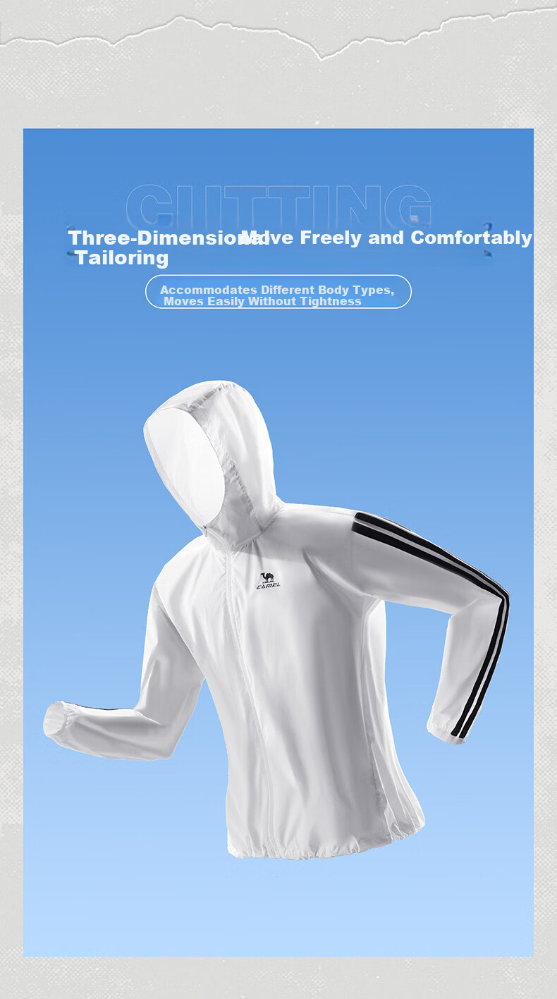 CAMEL Campus Windbreaker Retro Hooded Unisex Spring Autumn Lightweight Jacket C36BW0L4066 Phantom Black XL 9