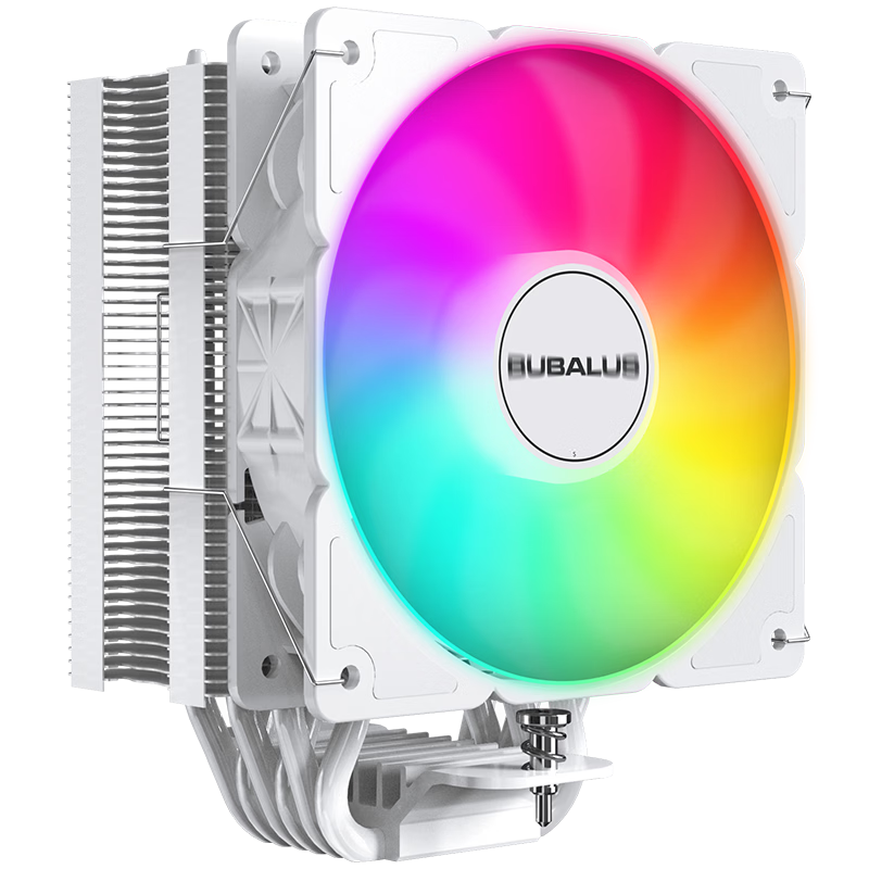 BUBALUS T65 White, 6 Heat Pipes CPU Cooler (Pure Copper Thermal Conductors Air Cooling / Compatible with LGA 1700/AM5 / PWM Intelligent Temperature Control / ARGB Light Synchronization / Easy-To Fan)
