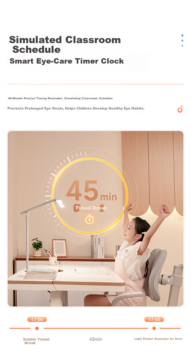 Haishibao National AA Grade Children's Eye Protection Lamp Student Study Anti-Blue Light Anti-Myopia Full Spectrum Dormitory Desk Lamp L3 18