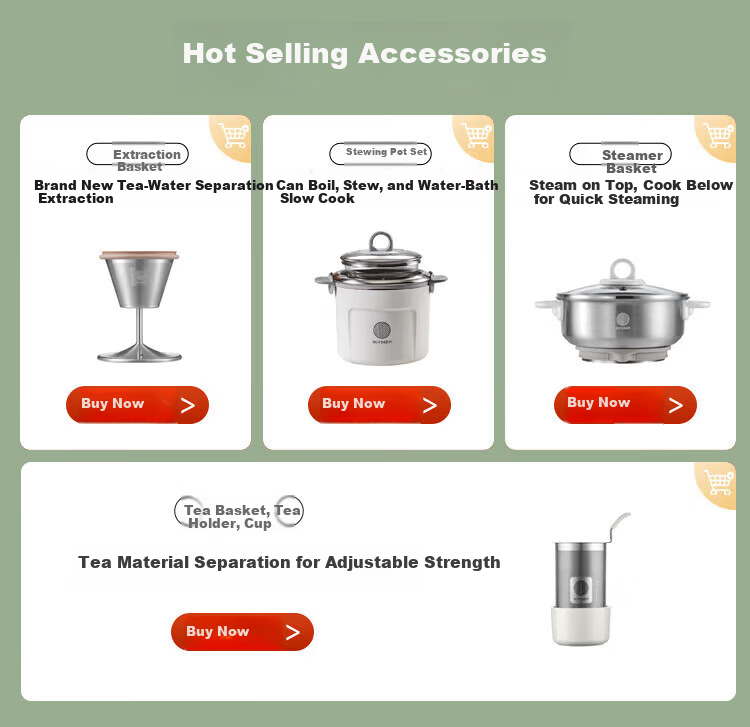 Buydeem Health Pot Electric Kettle Tea Maker Herbal Medicine Kettle Black Tea Stewing Glass Flower Tea Pot K159T Baby Blue with Glass Stewing Pot 1