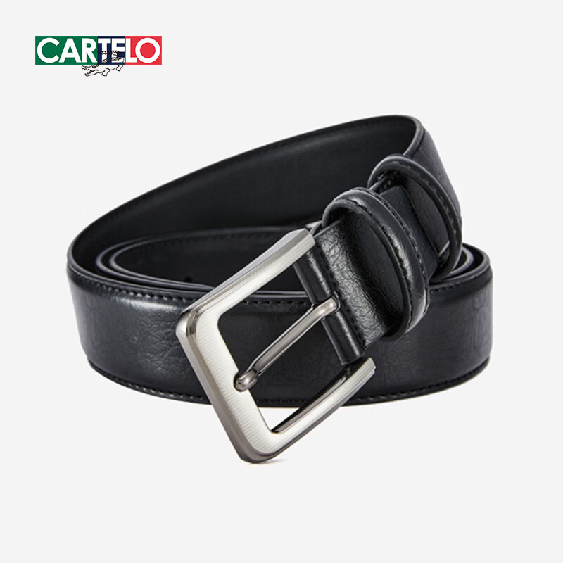 CARTELO Men's Genuine Leather Casual Versatile Pin Buckle Belt Valentine's Day Birthday Gift for Boyfriend Husband Dad