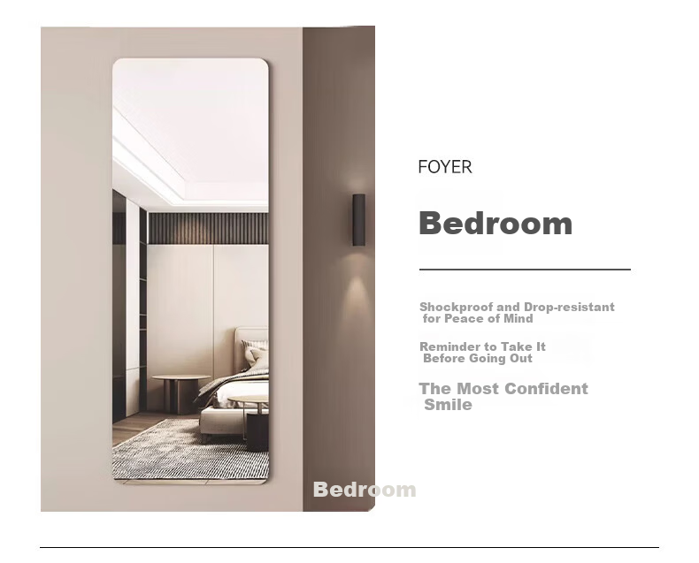 Millennium Huafu Acrylic Soft Mirror Full-Length Wall-Mounted Self-Adhesive Dressing Mirror for Dormitory Home 40*120cm 14