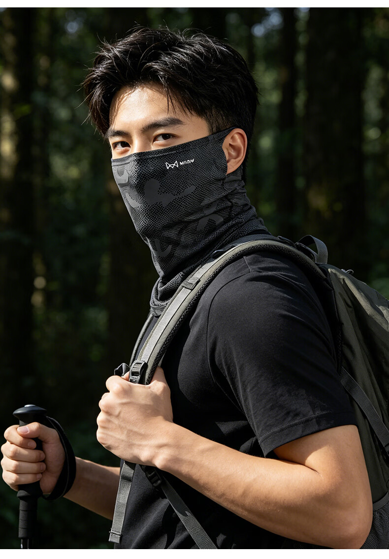 Miiow Men's Summer Outdoor UV Protection Neck Guard Camouflage Ice Silk Face Mask Sunshade Thin Face Cover for Cycling 14