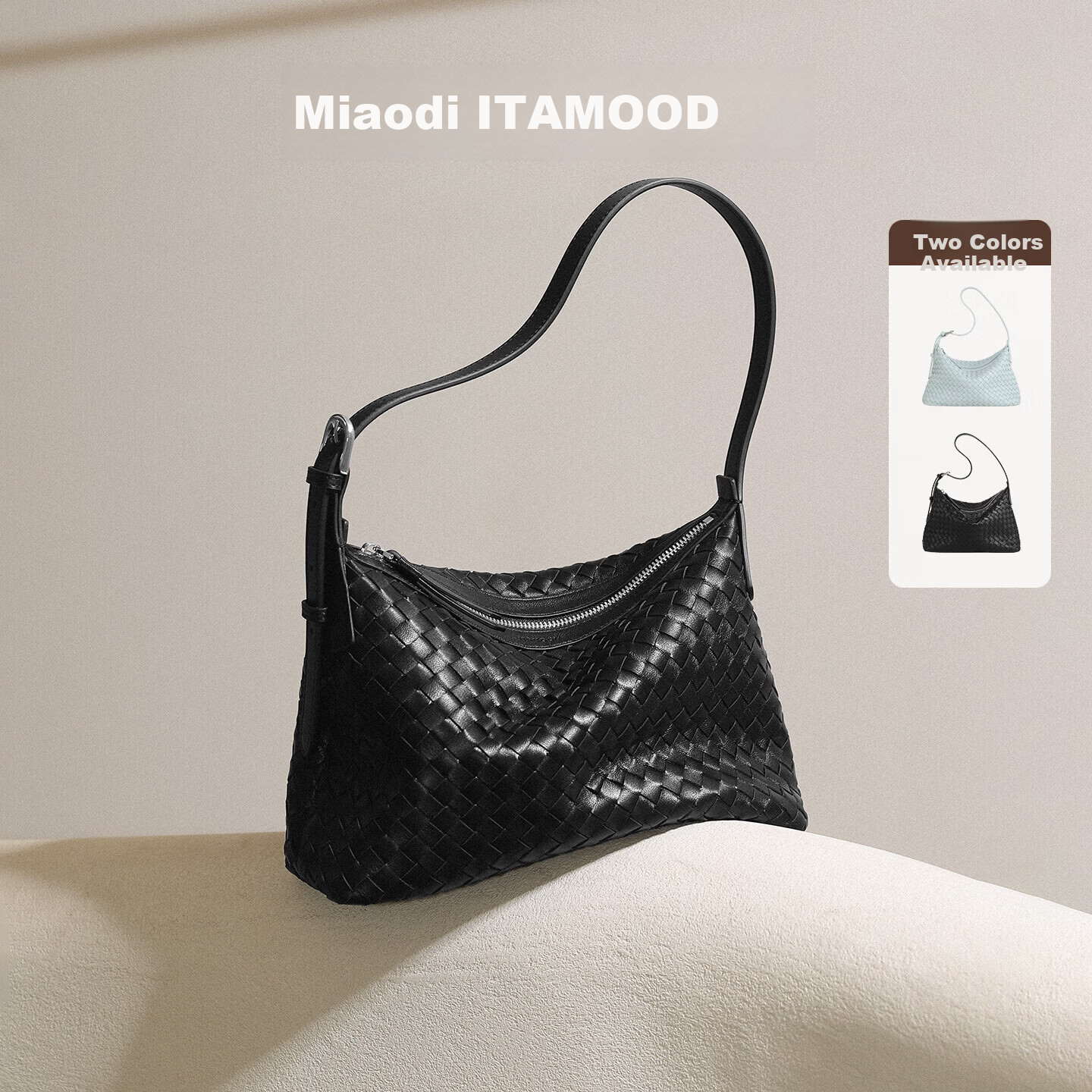 Miaodi Lambskin Woven Underarm Bag Beach Hobo Commuter Large Capacity Shoulder Crossbody Dumpling Bag Birthday Gift