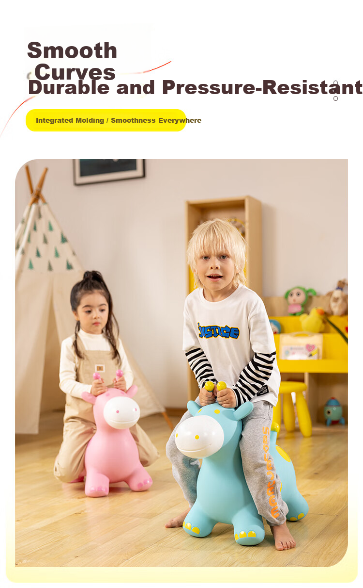 Hahaqiu Children's Toy Jumping Horse for Ages 3-6, Inflatable Pony, Kindergarten Sensory Integration, Birthday Holiday Back-To Gift 8
