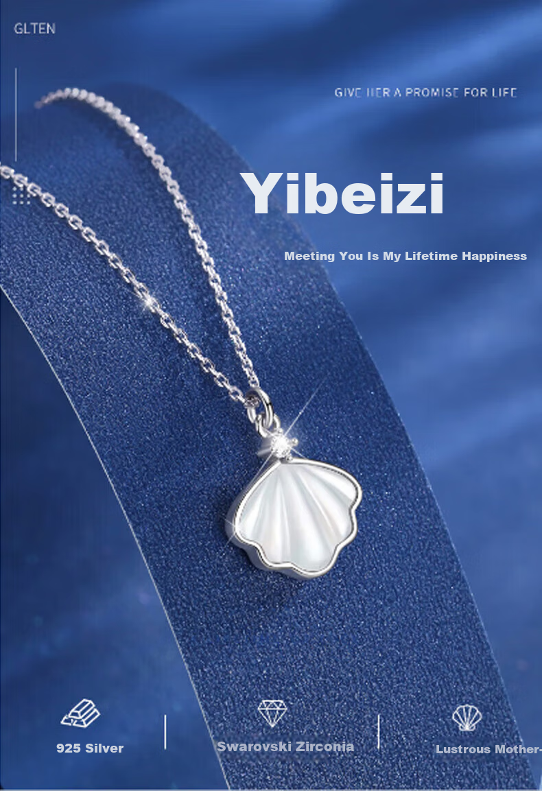 GLTEN Swarovski Zirconia Silver Pendant Necklace for Women Birthday Gift Luxury Boutique for Girlfriend Wife 1