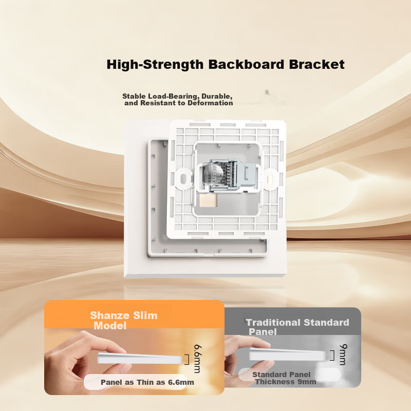Sanze Network Ethernet Wall Plate Cat6 UTP Gigabit Tool-Free Module Panel Set 86-Type Thickened Single-Port Flame Retardant Panel + Cat6 Module Set SZ-MBT10