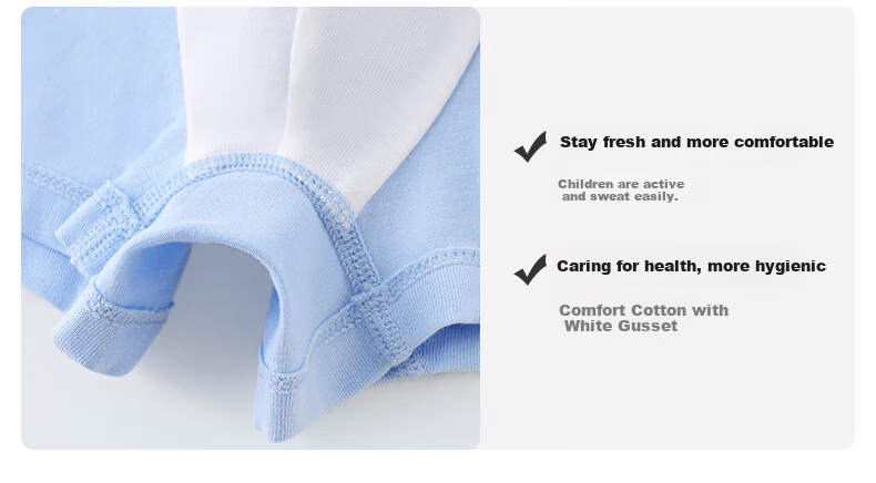 PurCotton Children's Underwear for Boys And Girls, 5A Antibacterial, Cloud Flying + Winter Blue + Line Drawing Flying 29