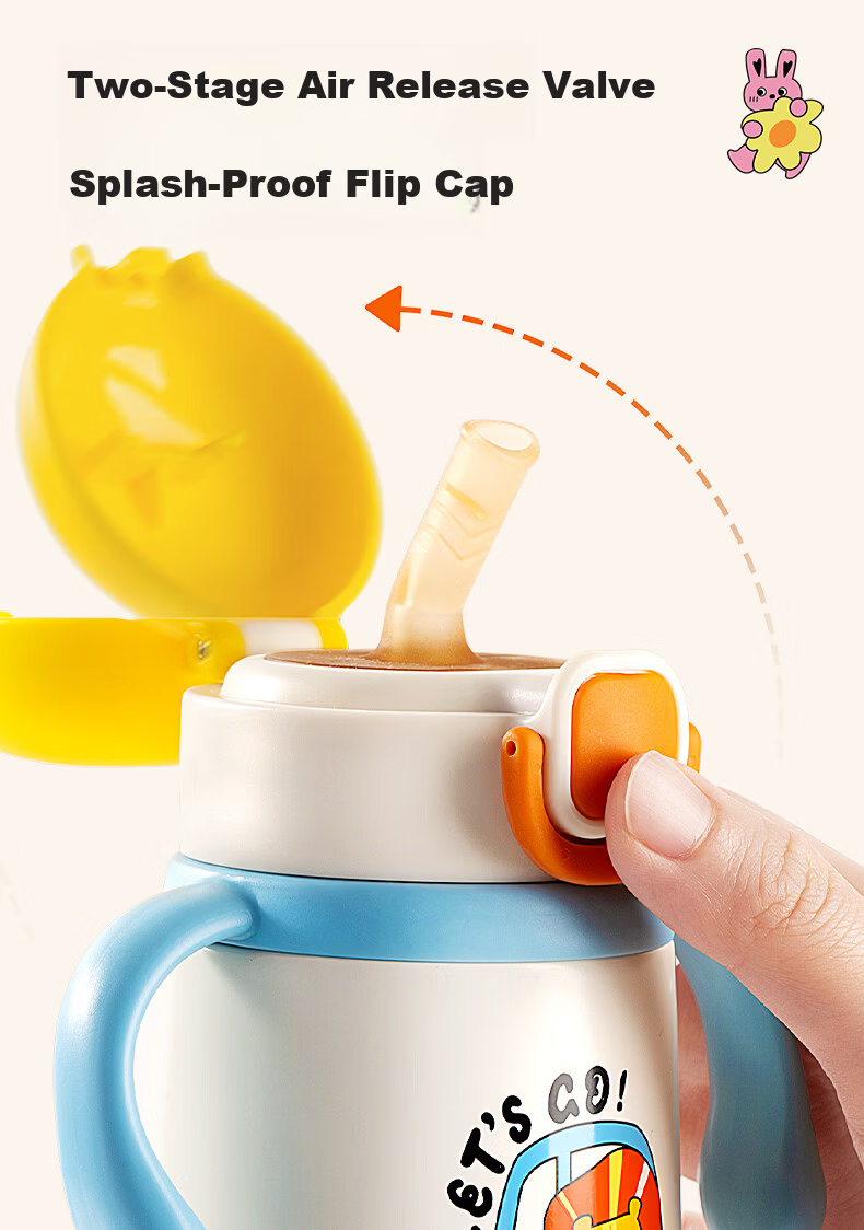 LUSN Kids Insulated Straw Cup Baby Sippy Cup Infant Drinking Cup Baby Bottle Kindergarten 316L Stainless Steel Water Bottle 9