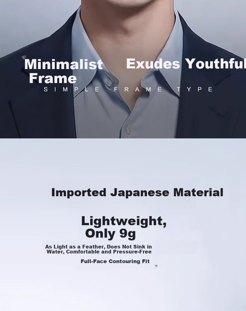 Morak Japanese Imported Reading Glasses Anti-Blue Light Multifocal Auto-Focus HD Ultra-Light Titanium Black Frame Unisex 3