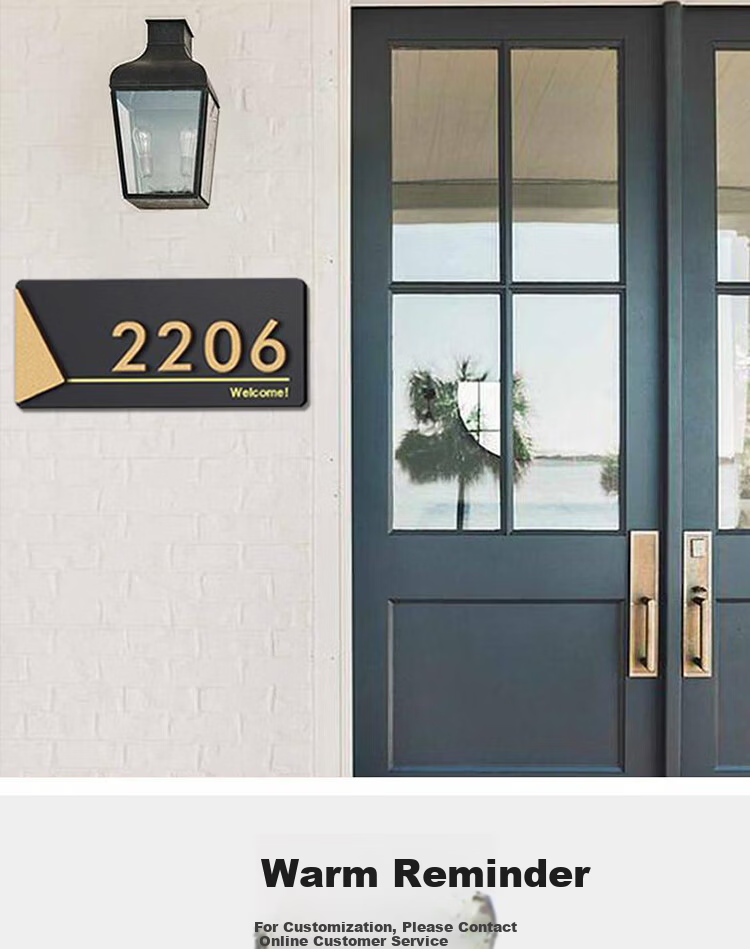 Yiju Changning Frosted Acrylic 3D Custom Number Plate Sticker Gold (Pure Numbers) 0-9 Set of 1 13