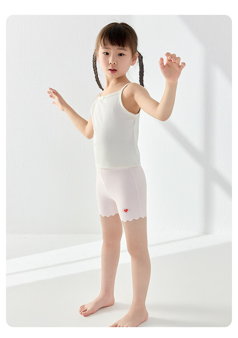 Nido Bear Girls' Ice Silk Safety Underwear Anti-Exposure Baby Boxer Briefs Children's Four-Point Shorts 27