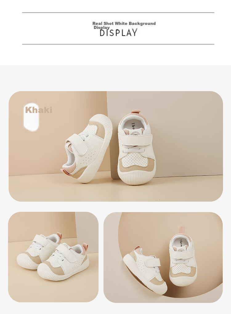 Tomberk Baby Toddler Shoes 2026 Spring Soft Sole Non-Slip Unisex Casual Functional Anti-Kick Shoes Khaki Size 17 7
