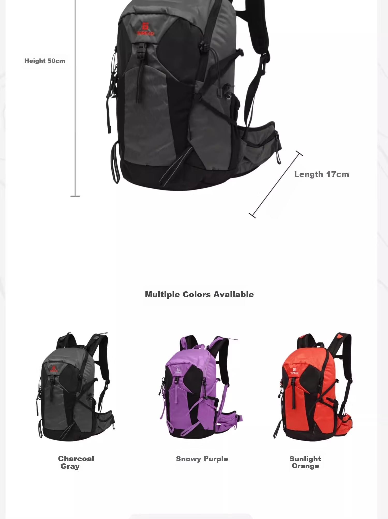 TOREAD Snow Mountain AIR Hiking Backpack, 38L Outdoor Professional Trekking Rucksack, Multifunctional Carrying Travel Bag, Charcoal Gray 13